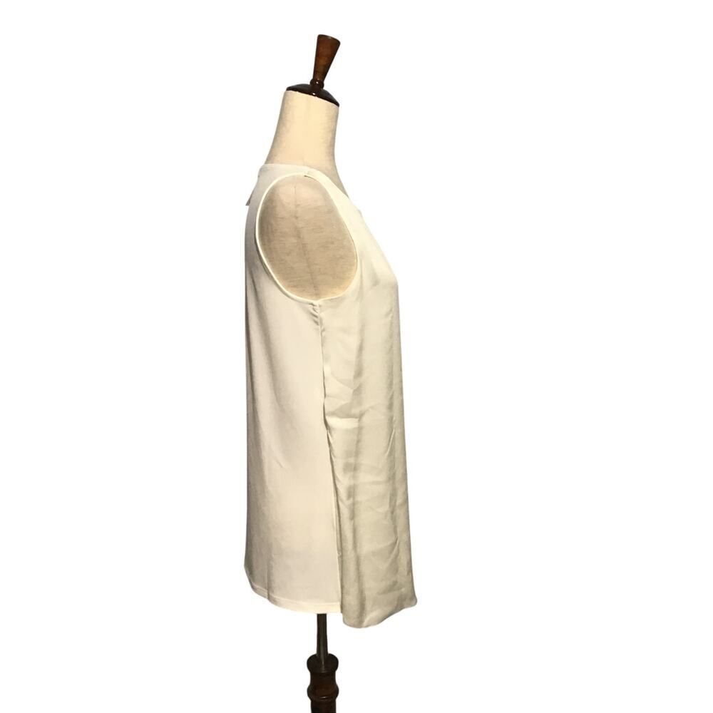 Banana Republic Cream Sheer Sleeveless Tank Top Size SM - Picture 2 of 9